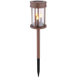 Lampe Solaire Globo Led Rouille, 3 Lumieres