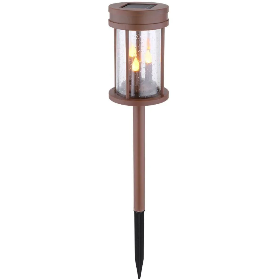 Lampe Solaire Globo Led Rouille, 3 Lumieres