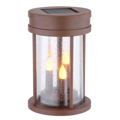 Lampe Solaire Globo Led Rouille, 3 Lumieres