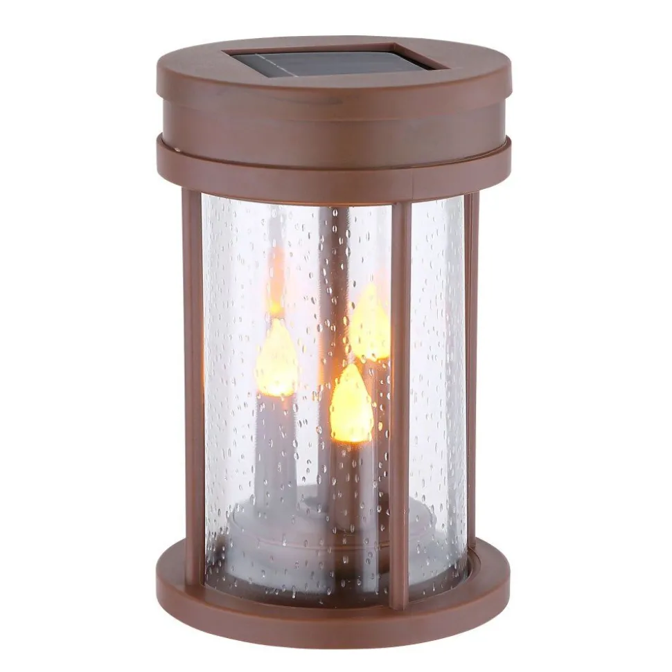 Lampe Solaire Globo Led Rouille, 3 Lumieres
