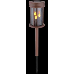 Lampe Solaire Globo Led Rouille, 3 Lumieres
