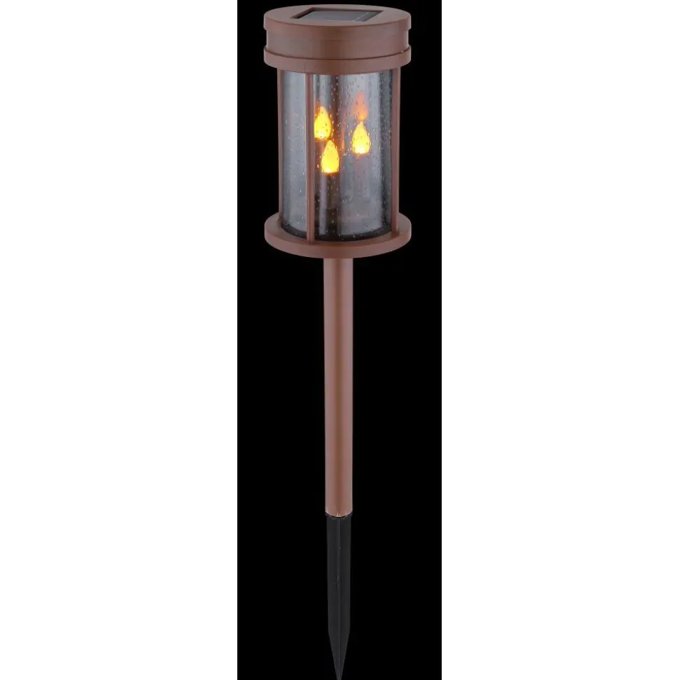 Lampe Solaire Globo Led Rouille, 3 Lumieres