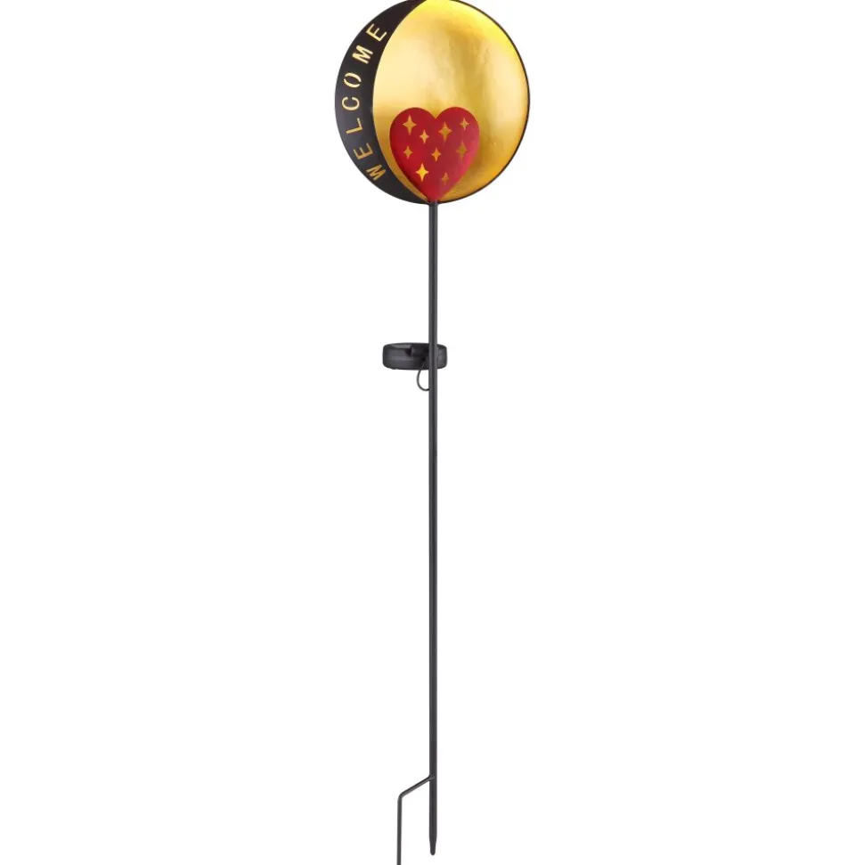 Lampe Solaire Globo Led Rouge, Noir Dore, 1 Lumiere
