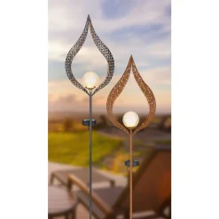 Lampe Solaire Globo Led Rouille, 1 Lumiere