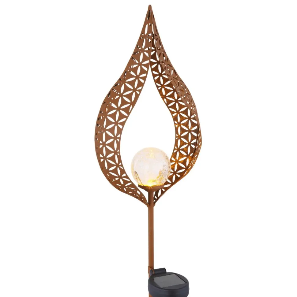 Lampe Solaire Globo Led Rouille, 1 Lumiere