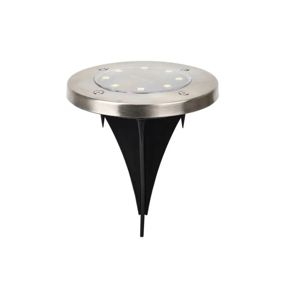 Lampe Solaire Globo Rocky Led Noir, 8 Lumieres