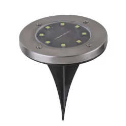 Lampe Solaire Globo Rocky Led Noir, 8 Lumieres