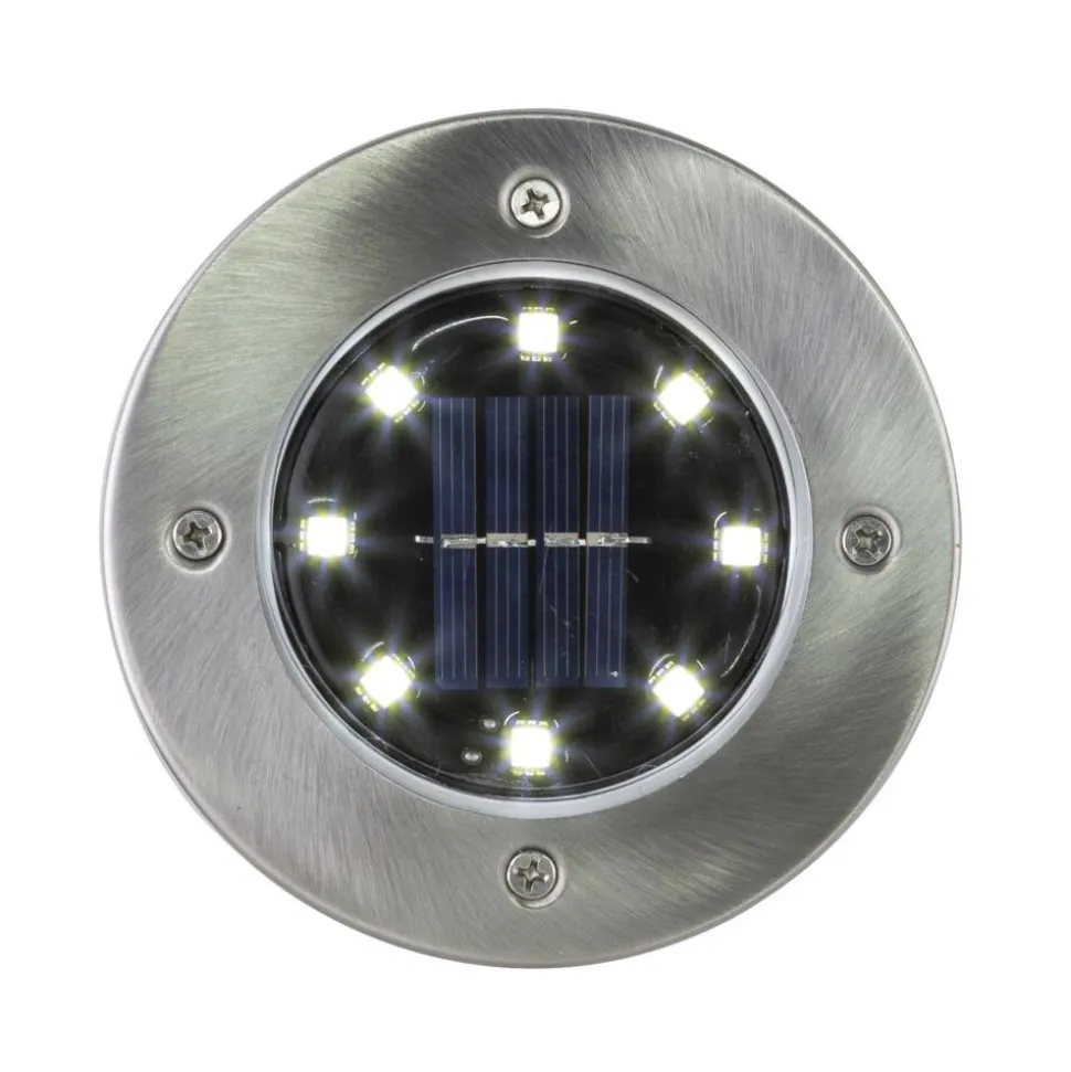 Lampe Solaire Globo Rocky Led Noir, 8 Lumieres