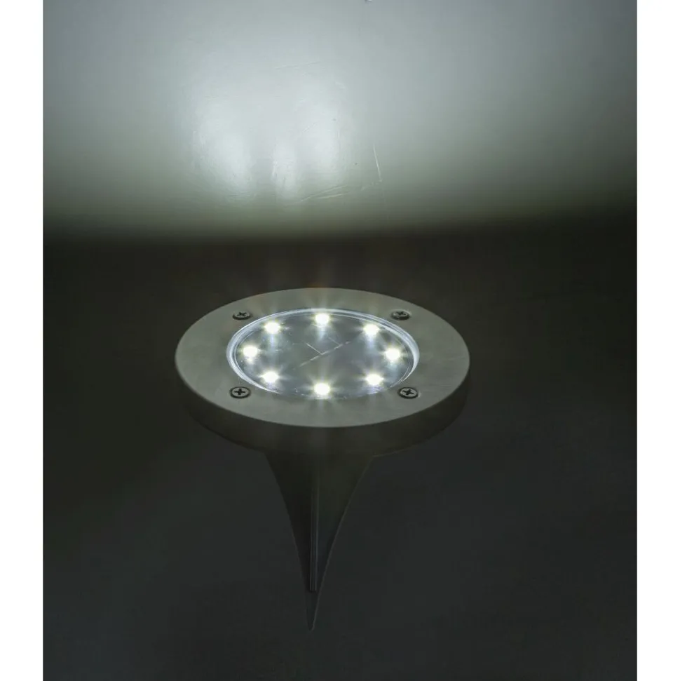 Lampe Solaire Globo Rocky Led Noir, 8 Lumieres