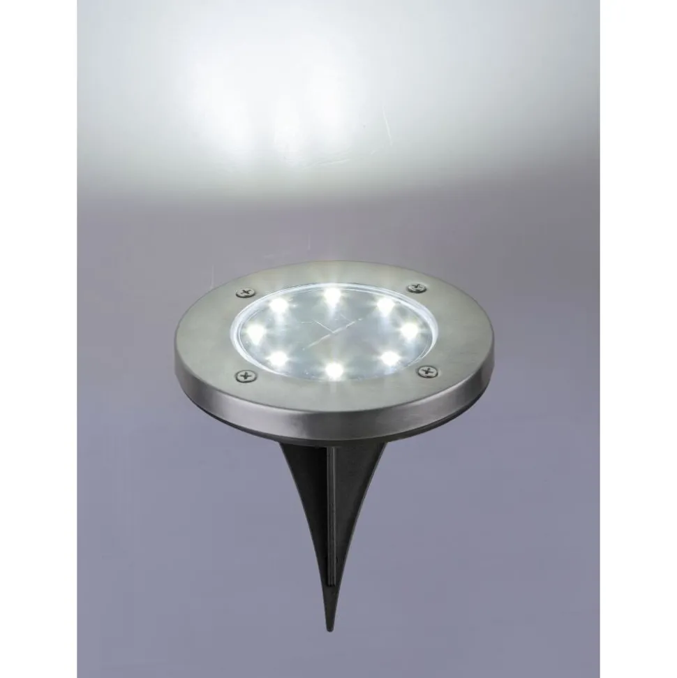 Lampe Solaire Globo Rocky Led Noir, 8 Lumieres