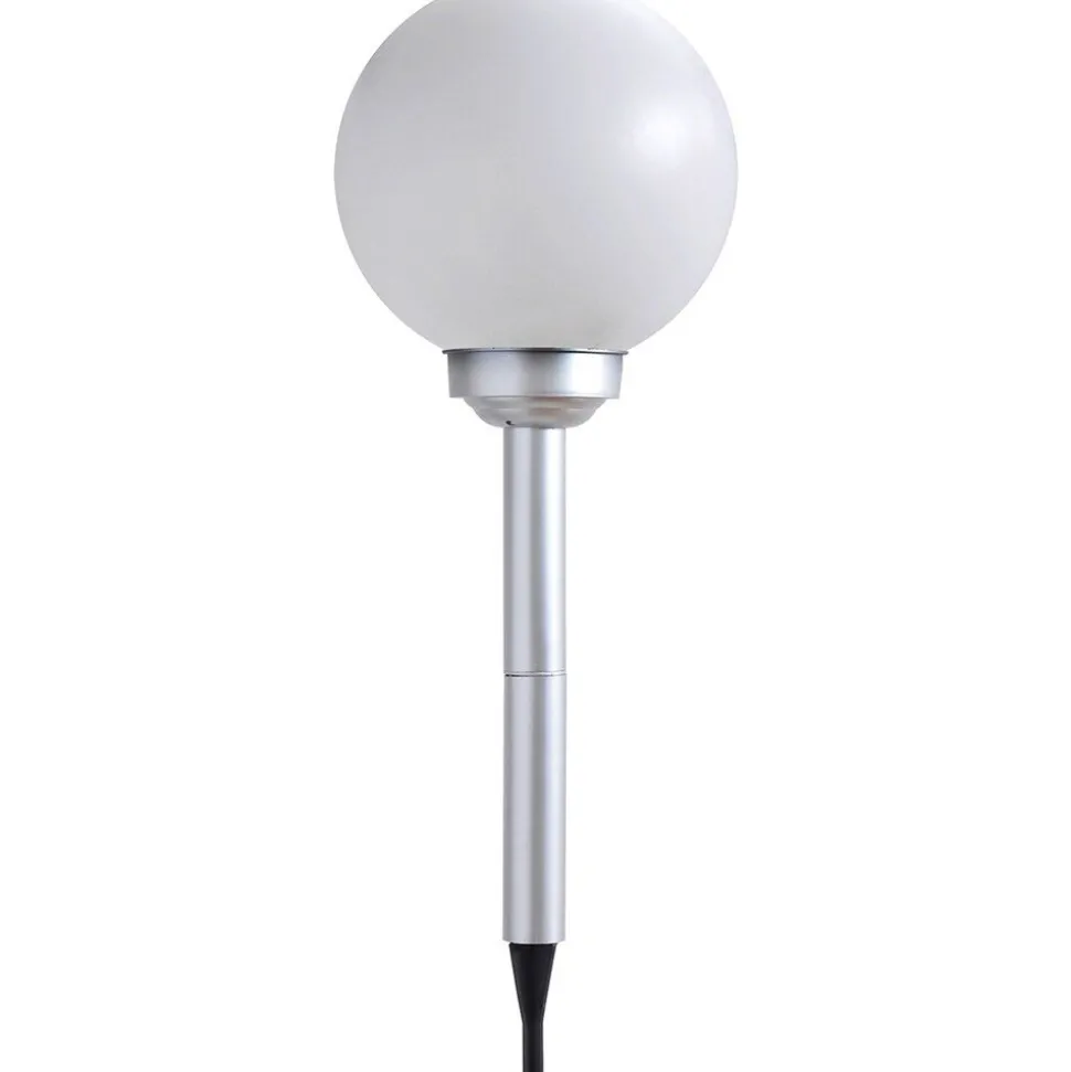 Lampe Solaire Globo Solar Led Argente, 2 Lumieres