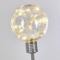 Lampe Solaire Hilda Led Chrome, Transparent, 20 Lumieres