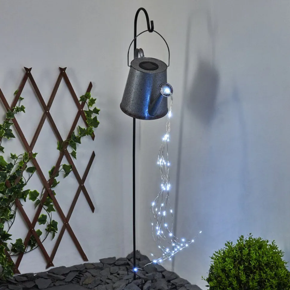 Lampe Solaire Isernia Led Rouille, Argente, 80 Lumieres