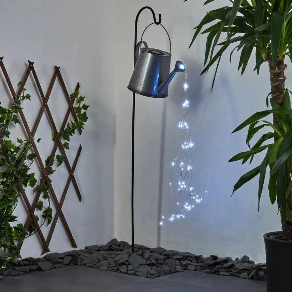 Lampe Solaire Isernia Led Rouille, Argente, 80 Lumieres