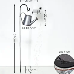 Lampe Solaire Isernia Led Noir, 80 Lumieres