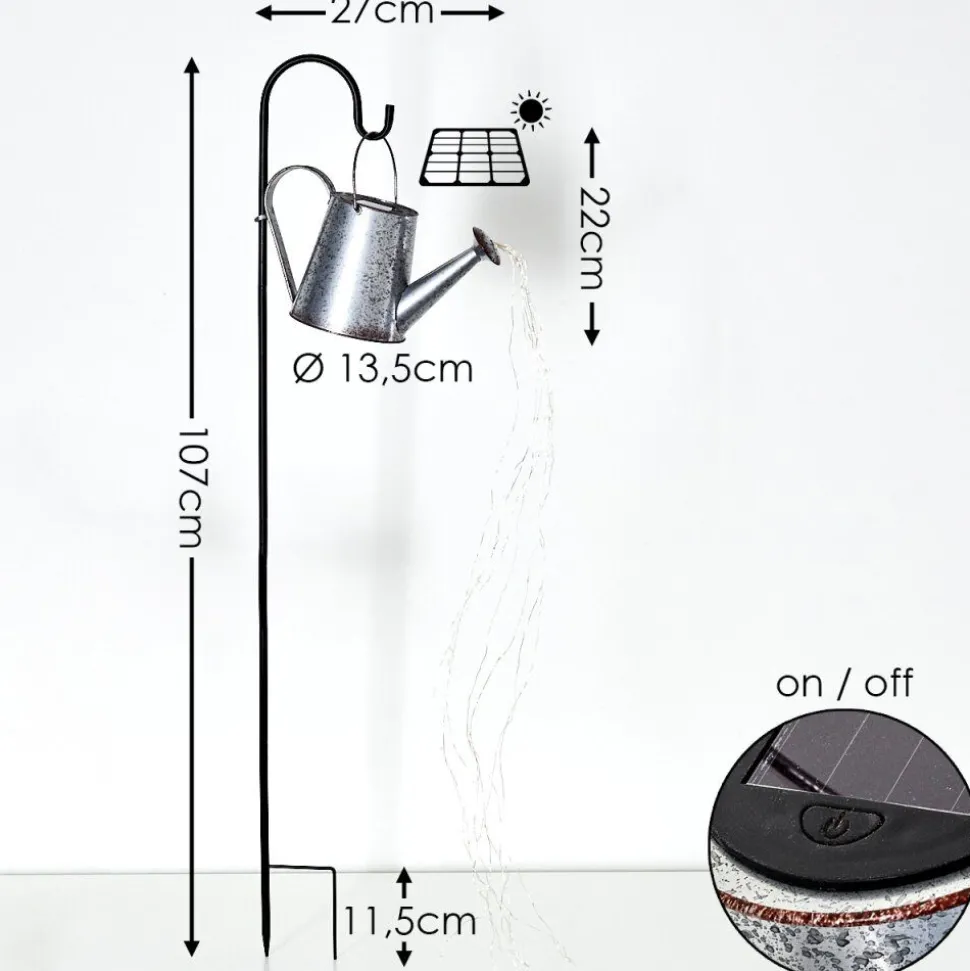 Lampe Solaire Isernia Led Noir, 80 Lumieres