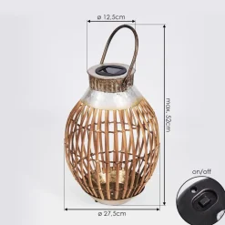 Lampe Solaire Mazomanie Led Bois Clair, Rouille, 1 Lumiere