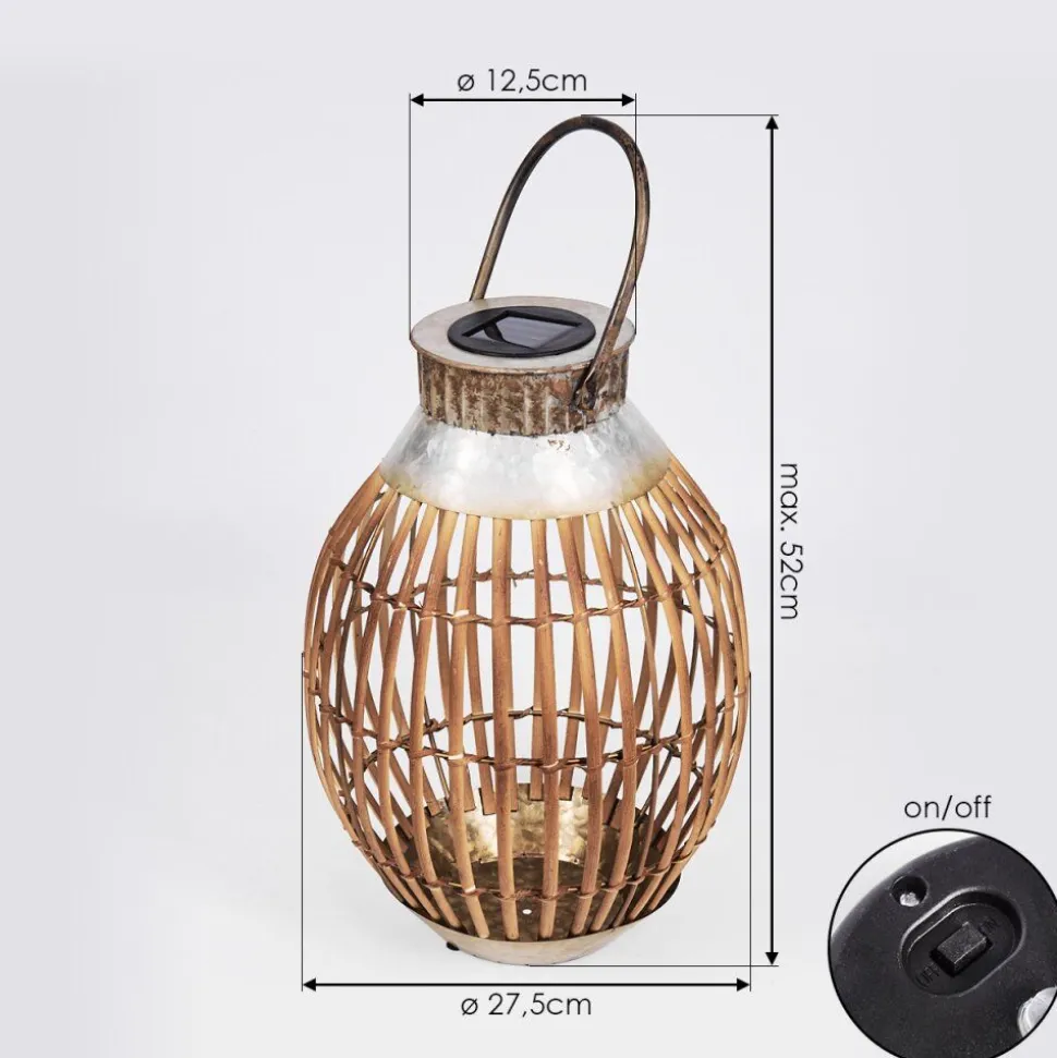 Lampe Solaire Mazomanie Led Bois Clair, Rouille, 1 Lumiere