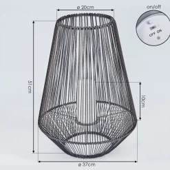 Lampe Solaire Mendola Led Gris, 1 Lumiere