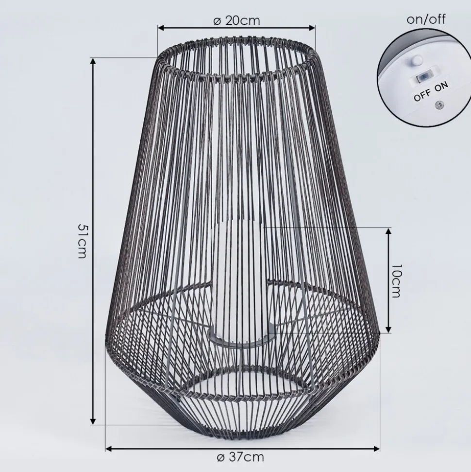 Lampe Solaire Mendola Led Gris, 1 Lumiere