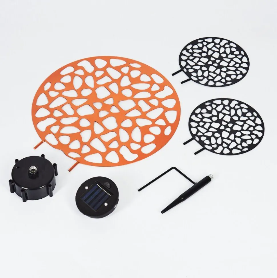 Lampe Solaire Mesan Led Rouille, Noir, 2 Lumieres