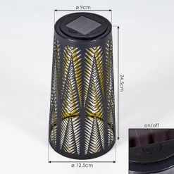 Lampe Solaire Meteo Led Or, Noir, 1 Lumiere