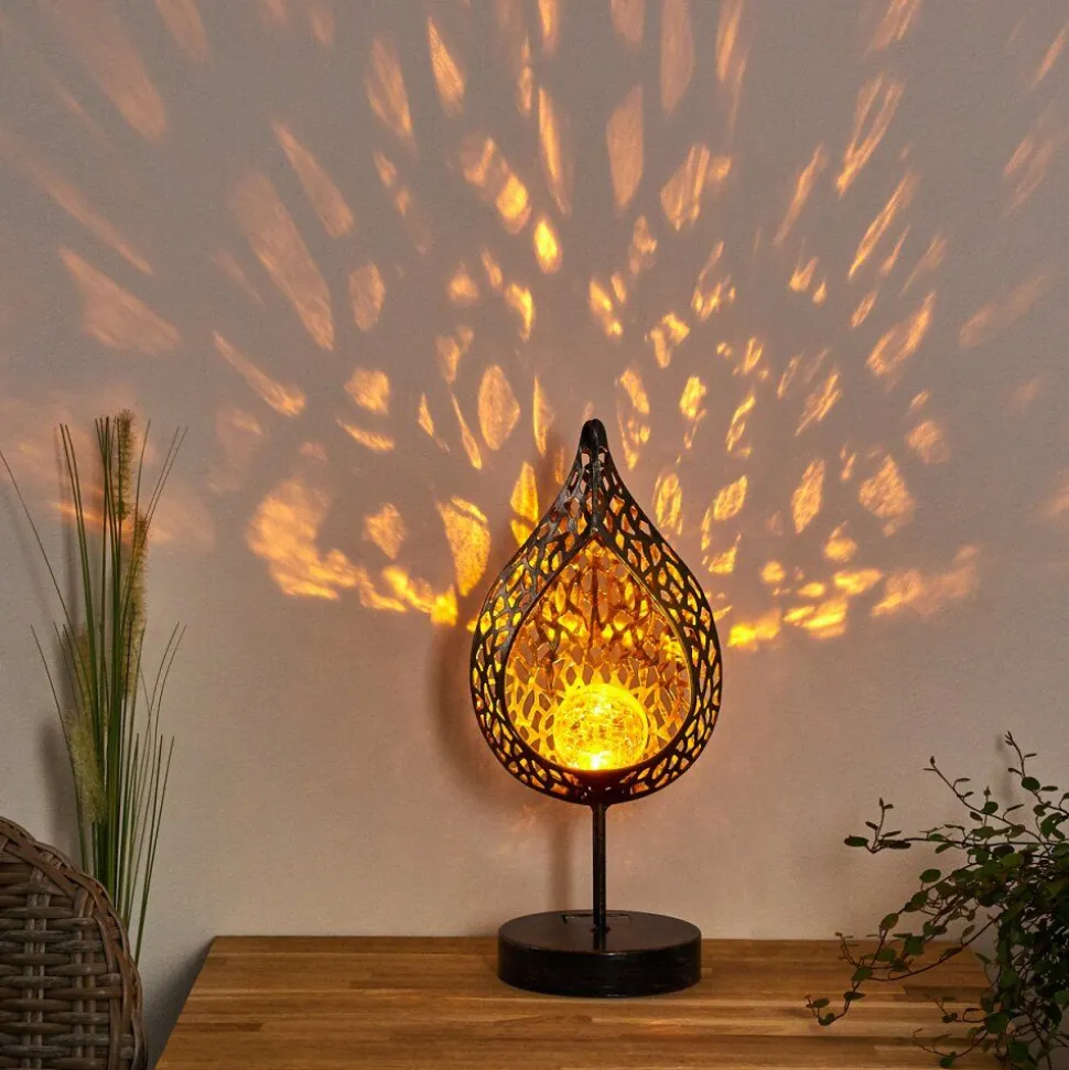 Lampe Solaire Protaras Led Noir Dore, 1 Lumiere