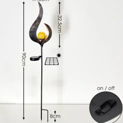 Lampe Solaire Rovinj Led Anthracite, Cuivre, 1 Lumiere