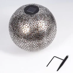 Lampe Solaire Samoao Led Cuivre, Noir, Argente, 1 Lumiere