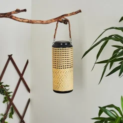 Lampe Solaire Sessivi Led Brun, Bois Clair, Noir, 1 Lumiere