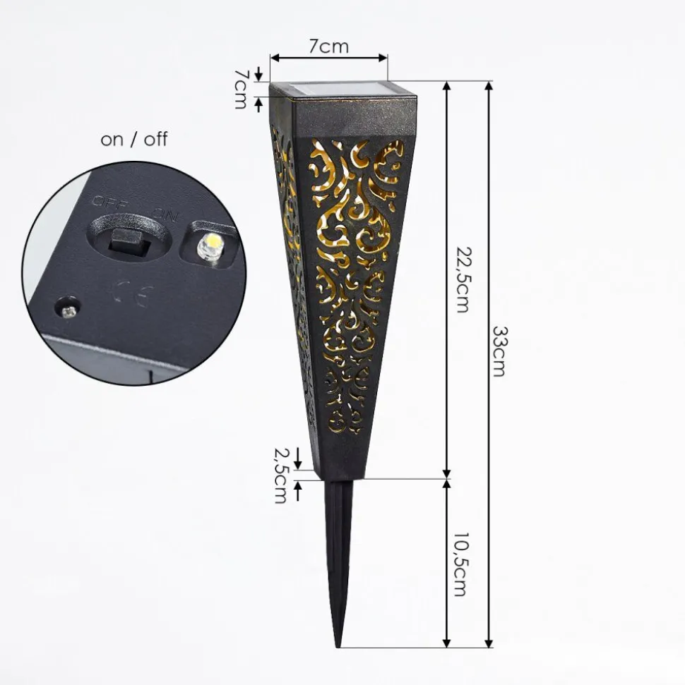 Lampe Solaire Staranzano Led Jaune, Noir, 1 Lumiere