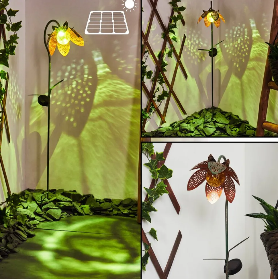 Lampe Solaire Taft Led Ambre, Vert, Cuivre, 1 Lumiere