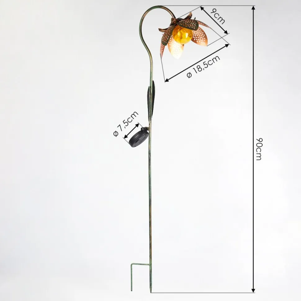 Lampe Solaire Taft Led Ambre, Vert, Cuivre, 1 Lumiere