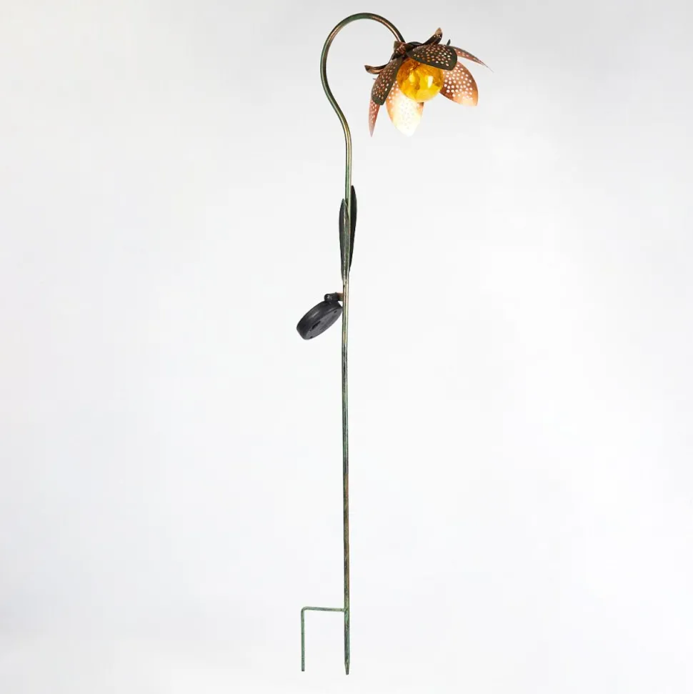 Lampe Solaire Taft Led Ambre, Vert, Cuivre, 1 Lumiere