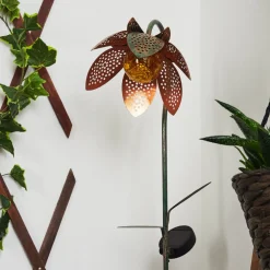 Lampe Solaire Taft Led Ambre, Vert, Cuivre, 1 Lumiere