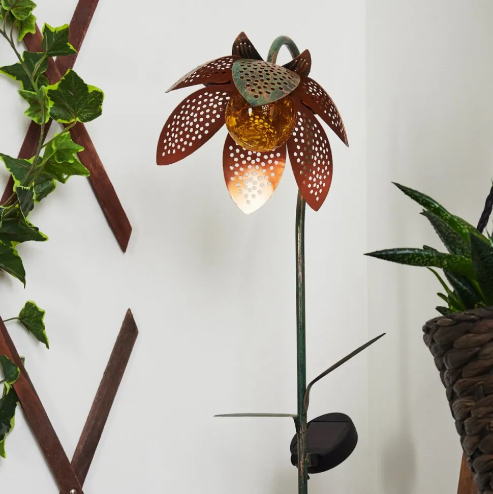 Lampe Solaire Taft Led Ambre, Vert, Cuivre, 1 Lumiere