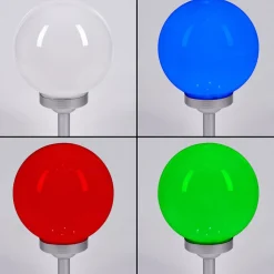 Lampe Solairekanganbou Led Argente, 4 Lumieres, Changeur De Couleurs