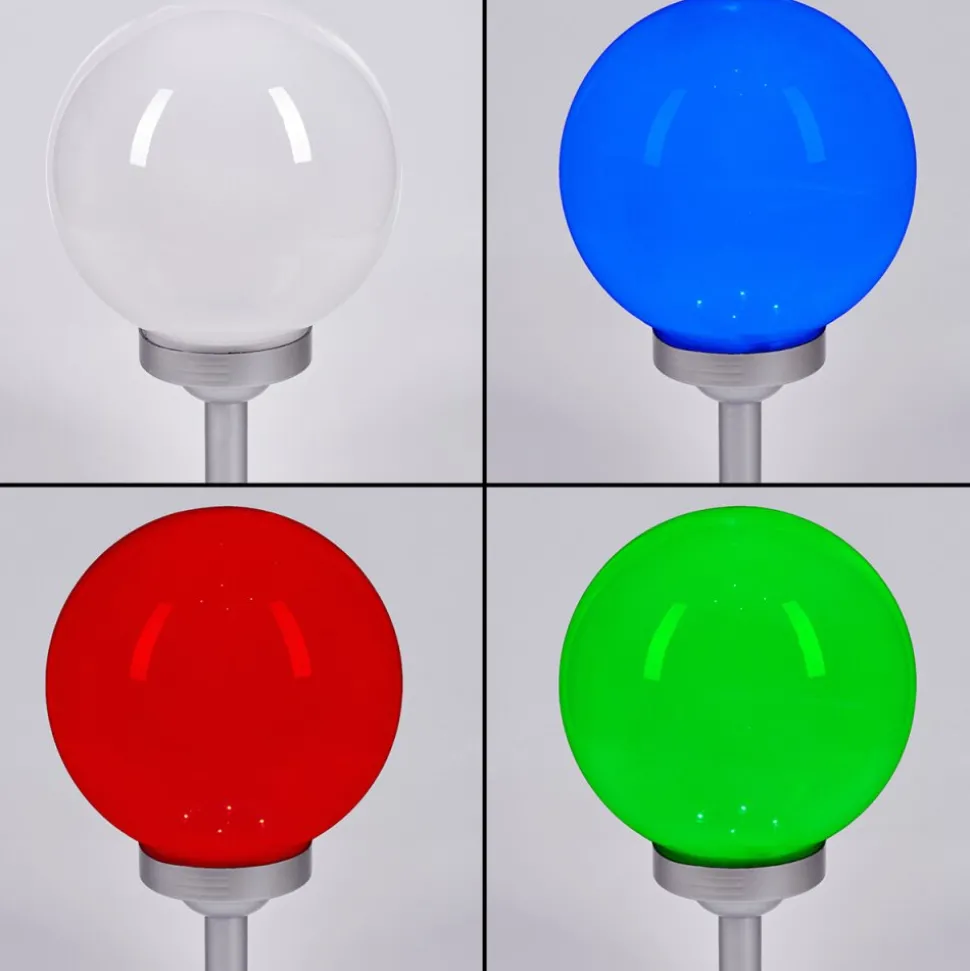 Lampe Solairekanganbou Led Argente, 4 Lumieres, Changeur De Couleurs