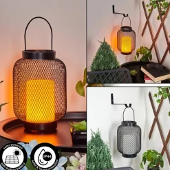 Lampe Solaires Anjullan Led Noir, 1 Lumiere