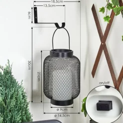Lampe Solaires Anjullan Led Noir, 1 Lumiere