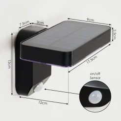 Lampe Solaires Bondarp Led Noir, 1 Lumiere, Detecteur De Mouvement