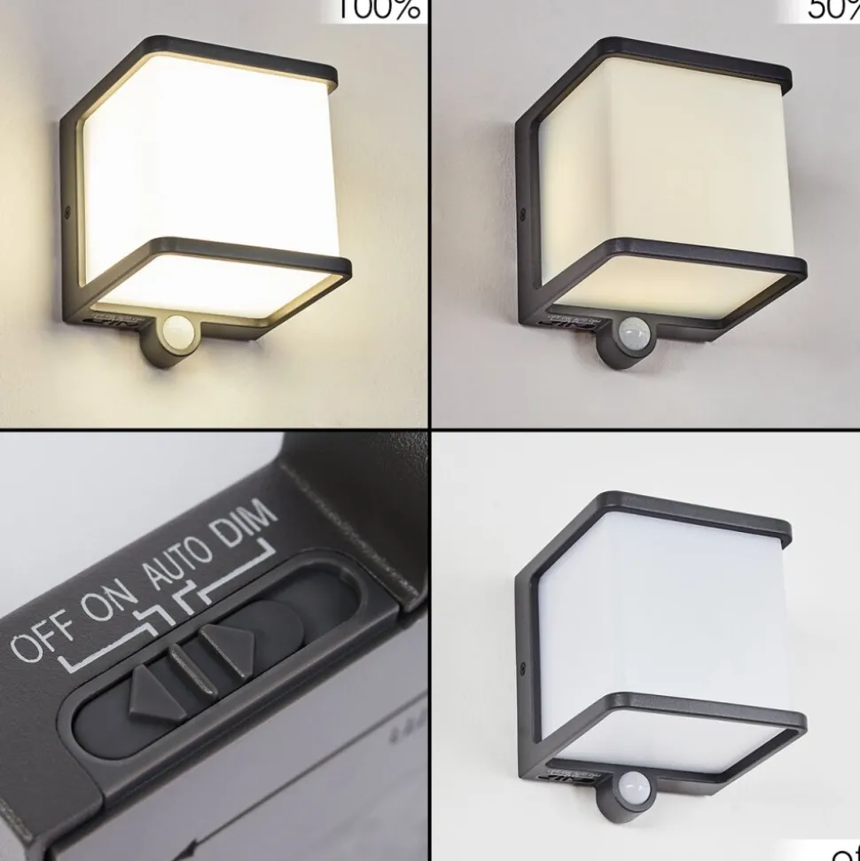 Lampe Solaires Burseryd Led Anthracite, 1 Lumiere, Detecteur De Mouvement