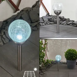 Lampe Solaires Carbonia Led Nickel Mat, 1 Lumiere