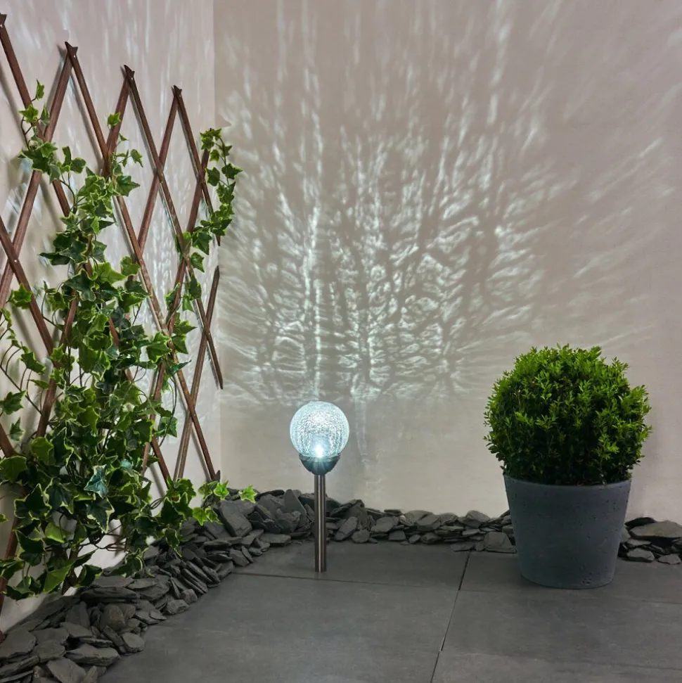 Lampe Solaires Carbonia Led Nickel Mat, 1 Lumiere