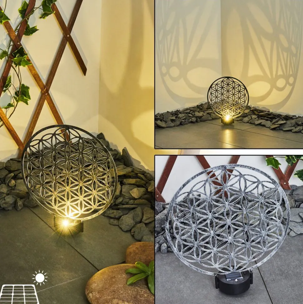 Lampe Solaires Kupa Led Noir, Argente, 2 Lumieres