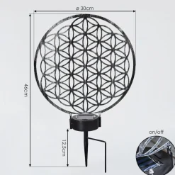 Lampe Solaires Kupa Led Noir, Argente, 2 Lumieres