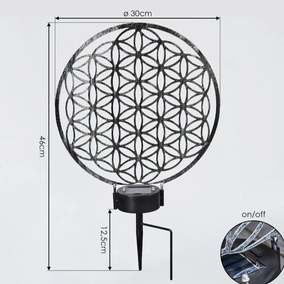 Lampe Solaires Kupa Led Noir, Argente, 2 Lumieres
