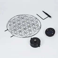 Lampe Solaires Kupa Led Noir, Argente, 2 Lumieres