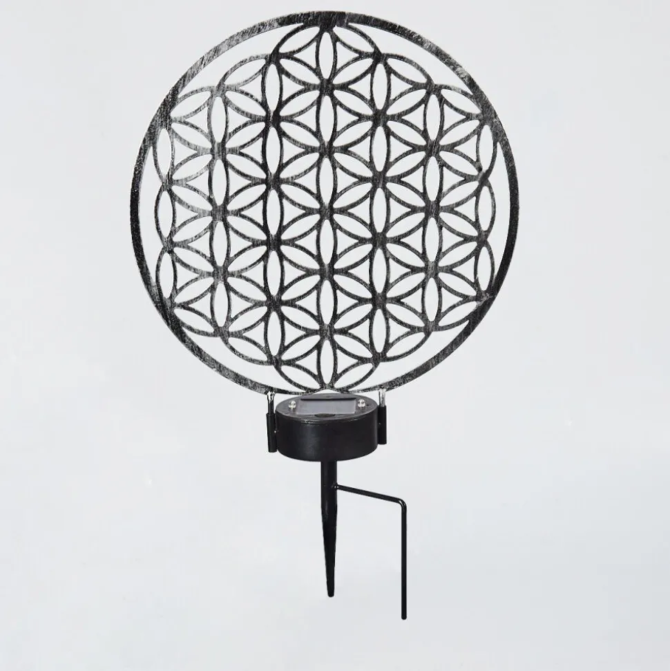 Lampe Solaires Kupa Led Noir, Argente, 2 Lumieres