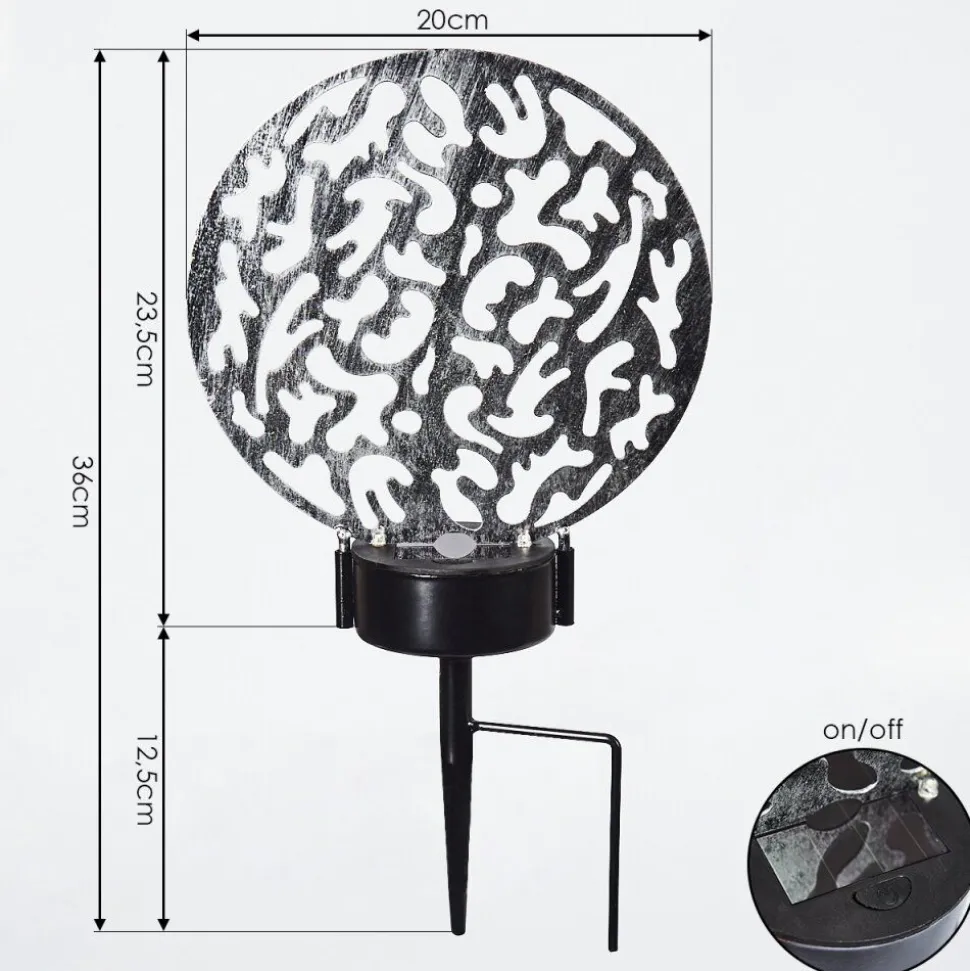 Lampe Solaires Kupa Led Noir, Argente, 2 Lumieres